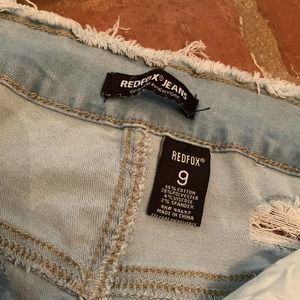 RedFox Jeans Womens Light Wash Skinny Distressed Size 9